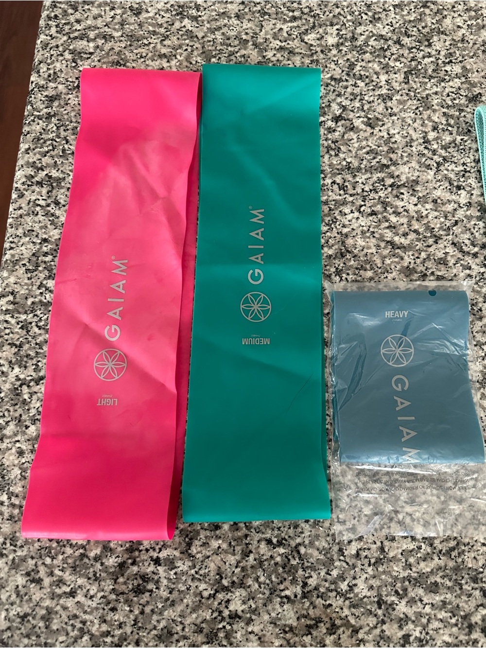 GAIAM Exercise Loop Bands - Hot Pink, Teal, Blue